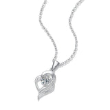 0.5ct VVSI D Heart Pendant Necklace 18K Plated 925 Sterling Silver Chain