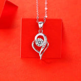 0.5ct VVSI D Heart Pendant Necklace 18K Plated 925 Sterling Silver Chain
