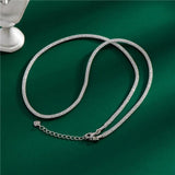 925 Silver Flash Tube Choker Necklace with Zircon Lace