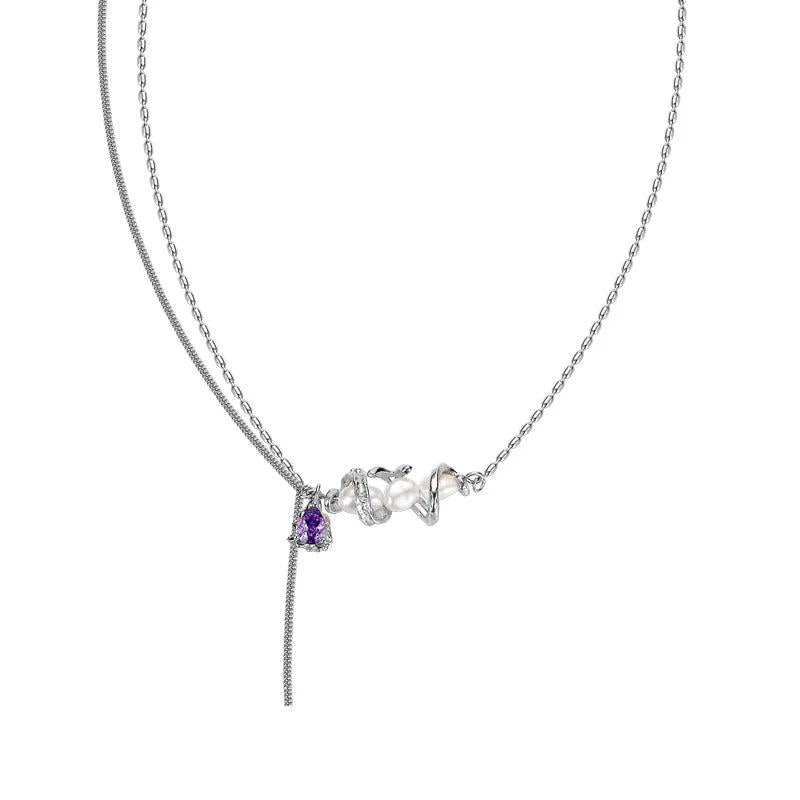 Rice Bead Chain S925 Silver Pearl Necklace