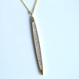 925 Sterling Silver Sparking Bar Triangle Pendant Triple Layer Necklace