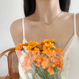 925 Silver Handcuffs Pendant Necklace for Women Zircon Punk Rock Necklace