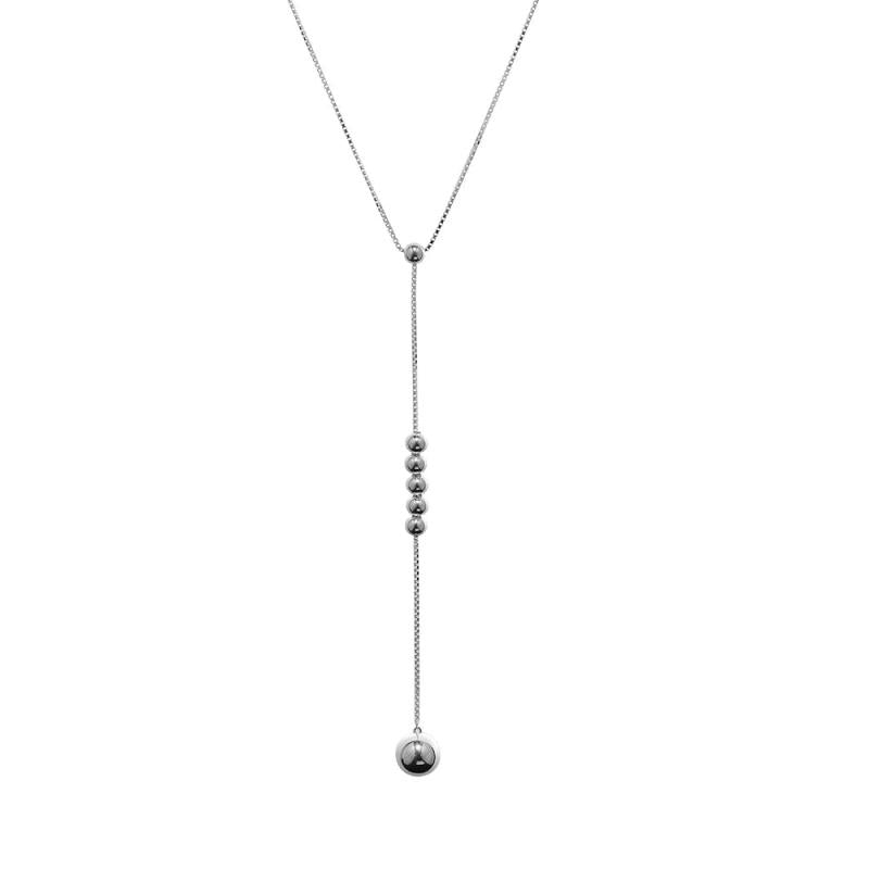 Sterling Silver Bead Necklace with Pendant for European Charms