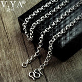 925 Silver Long Chain Necklace Thai Silver Link Chain