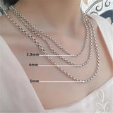 925 Silver Long Chain Necklace Thai Silver Link Chain