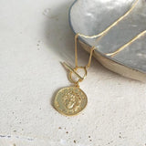 925 Silver Coin Figure Pendant Necklace for Women Sweater Chain Jewelry
