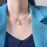 925 Silver Chain Pearl Pendant Necklace for Women