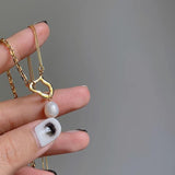 925 Silver Chain Pearl Pendant Necklace for Women