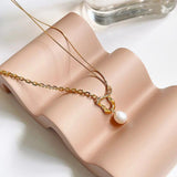 925 Silver Chain Pearl Pendant Necklace for Women