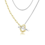 925 Silver Ins Double Layered Collarbone Chain Two-wear Sweater Chain