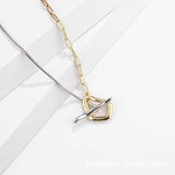 925 Silver Ins Double Layered Collarbone Chain Two-wear Sweater Chain