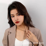 925 Silver Ins Double Layered Collarbone Chain Two-wear Sweater Chain