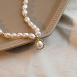 925 Silver Water Pearl Pendant Necklace for Women