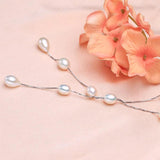 925 Silver Chain Freshwater Pearl Double Strip Necklace 7-8mm Pearl