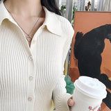 925 Silver Openwork Heart Necklace Irregular Chain Minimalist Jewelry