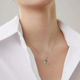 Emerald Heart Necklace 925 Silver Pendant Chain Gift