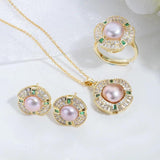 7-7.5mm 9-9.5mm Round Freshwater Pearl Necklace Set