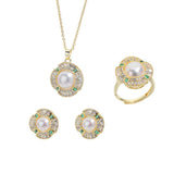 7-7.5mm 9-9.5mm Round Freshwater Pearl Necklace Set