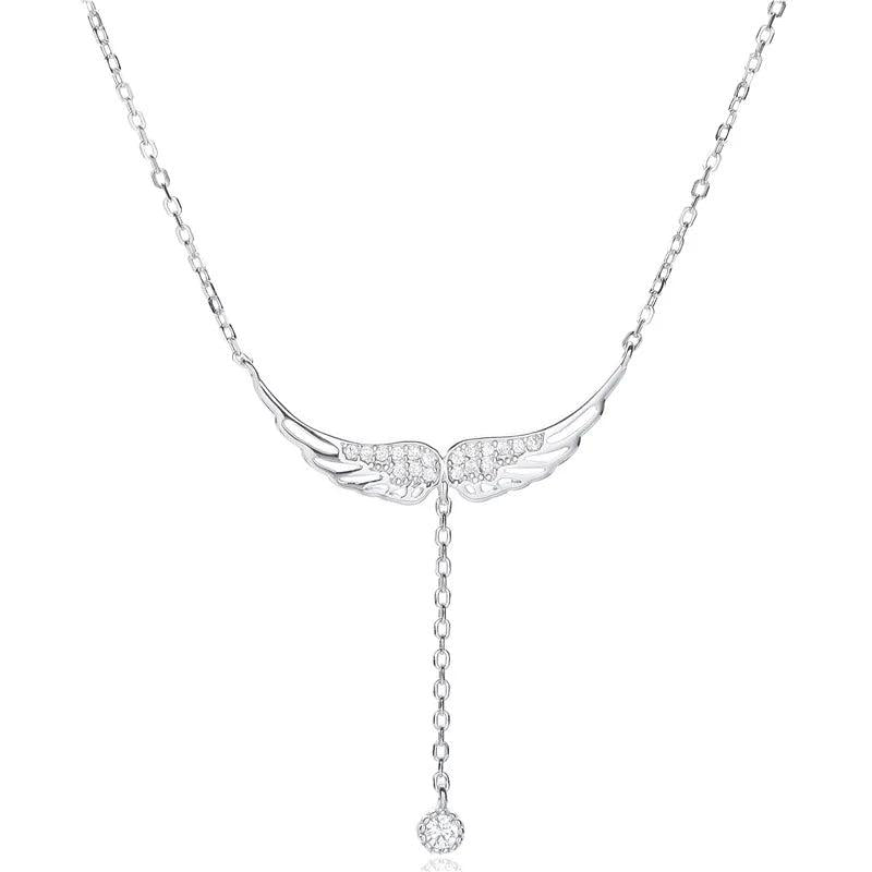 Angel Wings Pendant Necklace 925 Sterling Silver Jewelry