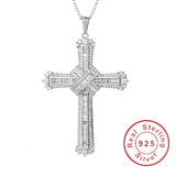 925 Silver Jesus Cross Pendant Necklace for Women