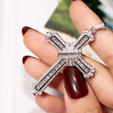 925 Silver Jesus Cross Pendant Necklace for Women