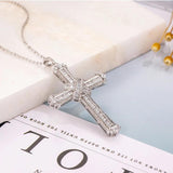 925 Silver Jesus Cross Pendant Necklace for Women