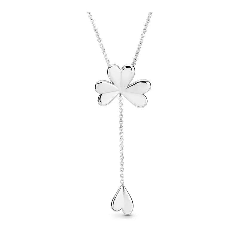 Four Leaf Clover Pendant Necklace 925 Sterling Silver Choker
