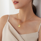 Emerald Pendant 925 Sterling Silver Fine Jewelry 18K Plated Round Necklace