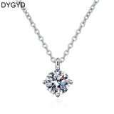 1CT 2CT 3Ct Moissanite Necklace S925 Sterling Silver Wedding Jewelry