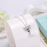 Austrian Crystal Butterfly Pendant Necklace