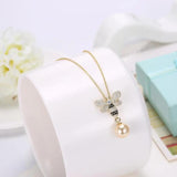 Austrian Crystal Butterfly Pendant Necklace