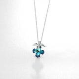 Vintage Retro Cross Wing Pendant Necklace with Crystals from Austria