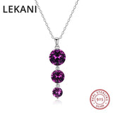 Austrian Purple Crystal Long Pendant Necklace for Women