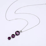 Austrian Purple Crystal Long Pendant Necklace for Women