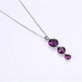 Austrian Purple Crystal Long Pendant Necklace for Women