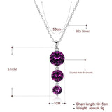 Austrian Purple Crystal Long Pendant Necklace for Women