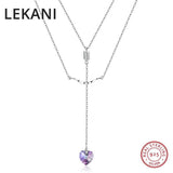 Colorful Heart Bead Crystals Pendant Necklace