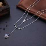 Colorful Heart Bead Crystals Pendant Necklace
