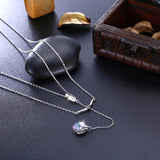 Colorful Heart Bead Crystals Pendant Necklace