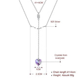 Colorful Heart Bead Crystals Pendant Necklace