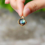 925 Silver Labradorite Pendant Necklace Moon Light Gemstone Jewelry