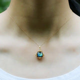 925 Silver Labradorite Pendant Necklace Moon Light Gemstone Jewelry