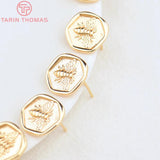 6PCS 13x13.5MM Brass Bee Stud Earrings DIY Jewelry Findings