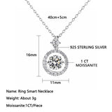 1CT Moissanite Pendant Necklace 925 Sterling Silver Sparkling Jewelry
