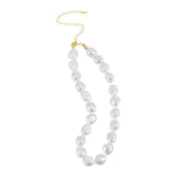 French Retro Shell Pearl Necklace S925 Sterling Silver Clavicle Chain