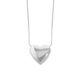 Minimalist Big Heart S925 Sterling Silver Snake Chain Necklace Women