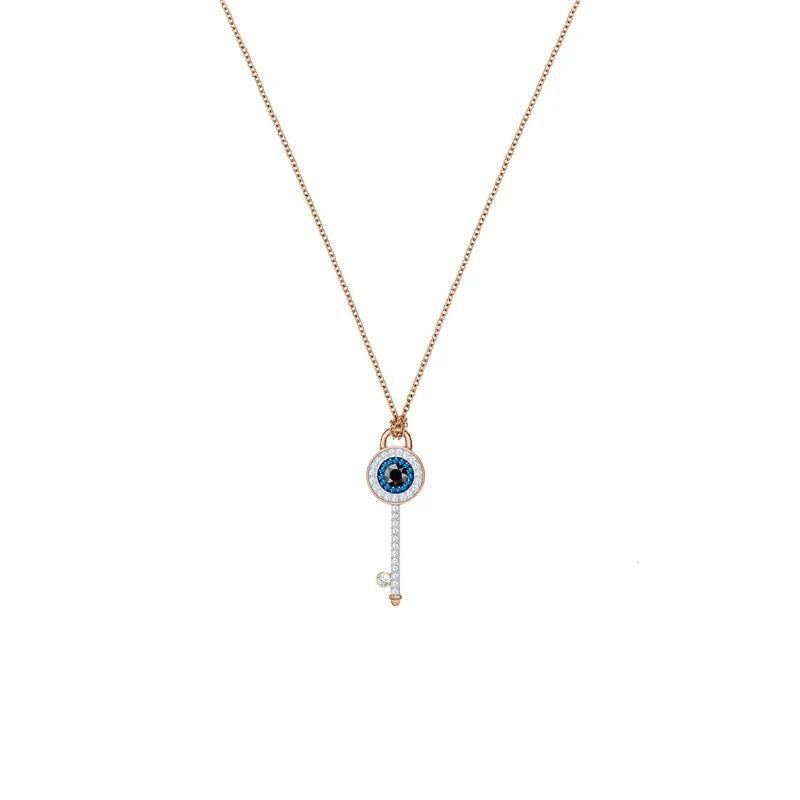Evil Eye Rose Crystal Necklace for Women