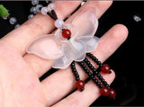 Natural Jade Butterfly Pendant Necklace Hand-carved