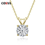 1ct Real Moissanite Pendant Necklace 925 Sterling Silver Pass Diamond Test
