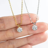 1ct Real Moissanite Pendant Necklace 925 Sterling Silver Pass Diamond Test
